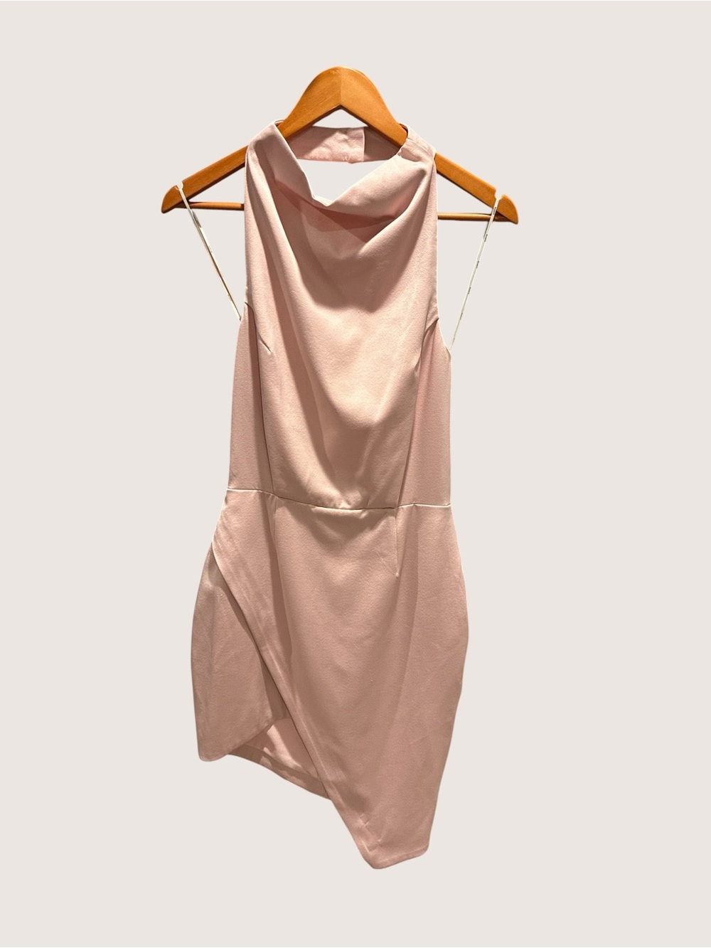 Elliatt Blush One-Shoulder Cowl Dress